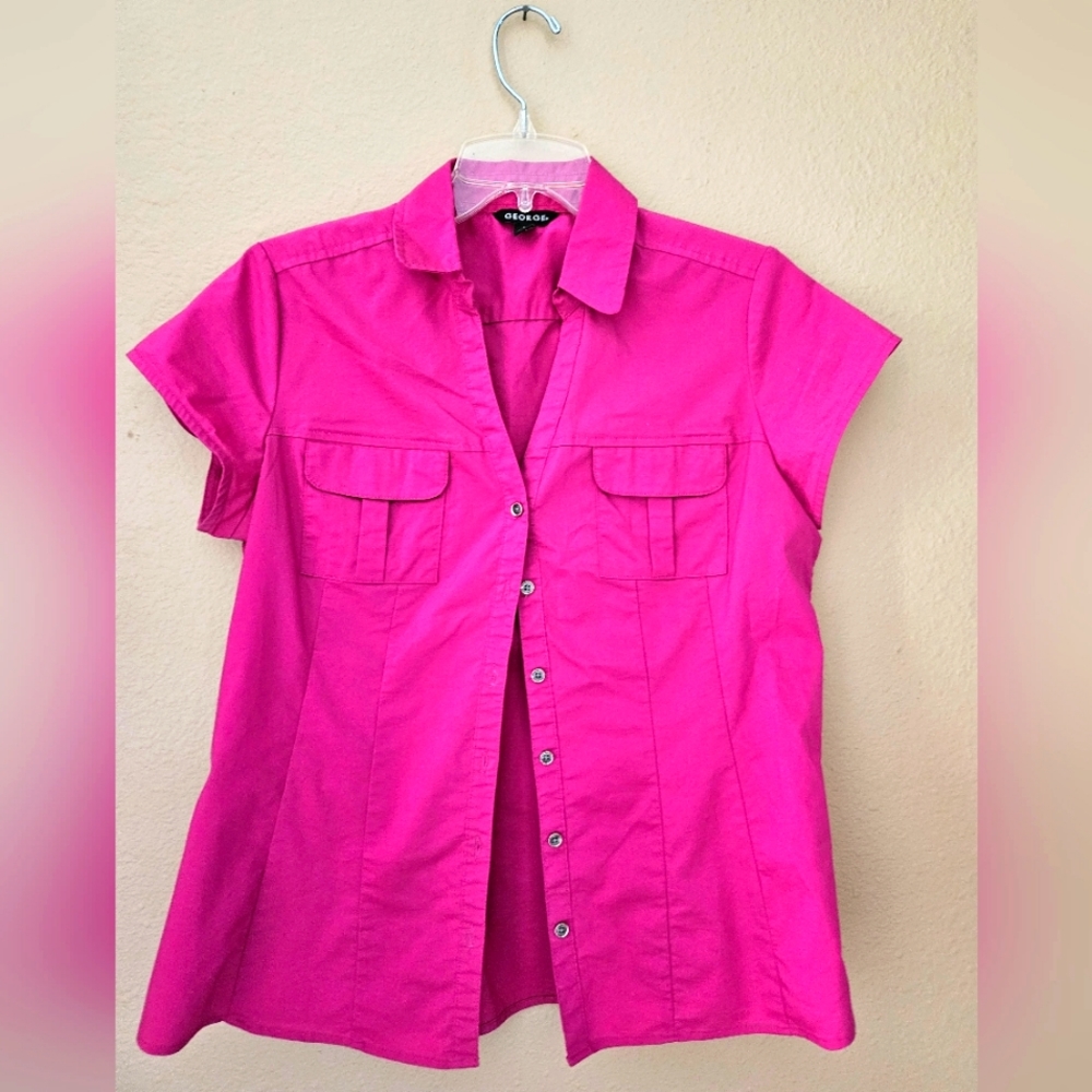 George button up pink short sleeve shirt Size Medium